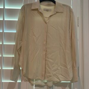 Loft cream button up tunic